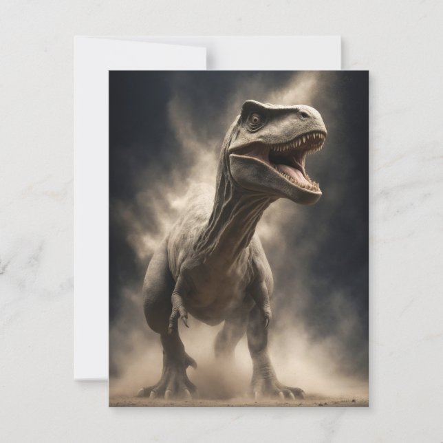 Dinosaur Wild Animal Elegant Dramatic Portrait Art Note Card (Front)