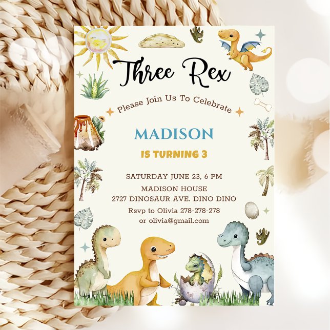 Dinosaur Wild One Boy Invitation (Creator Uploaded)