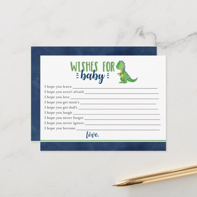 Dinosaur Wishes for Baby Postcard (Front/Back In Situ)
