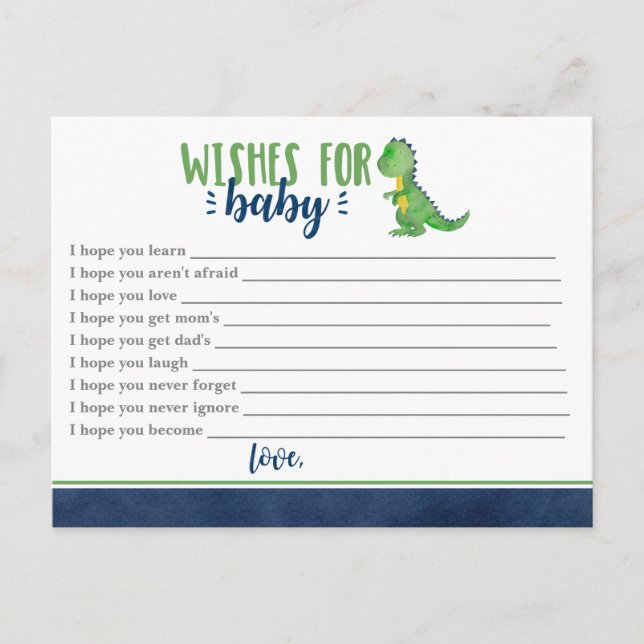 Dinosaur Wishes for Baby Postcard (Front)