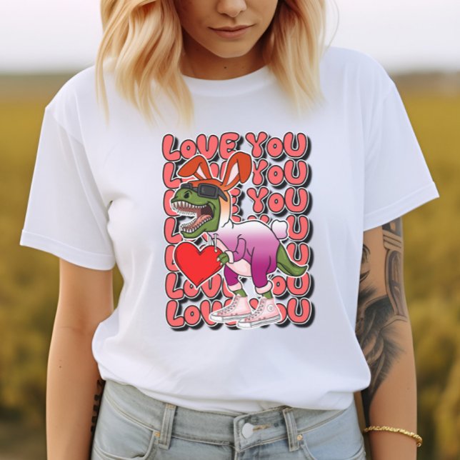 Dinosaur with Сostume in Lesbian Flag Colors T-Shirt (Creator Uploaded)