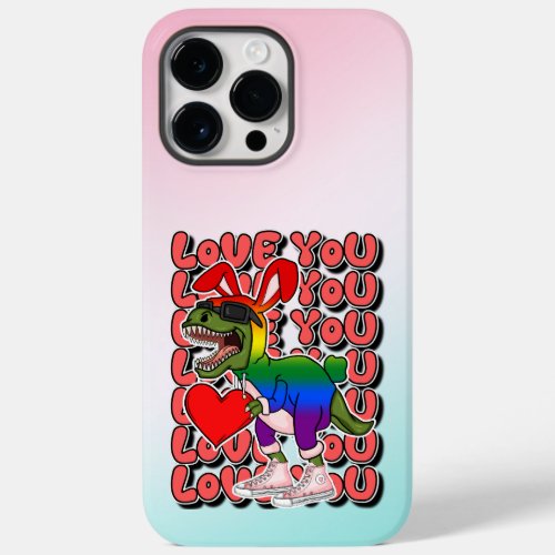 Dinosaur with Сostume in Rainbow Flag Colors Case_Mate iPhone 14 Pro Max Case