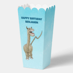 Dinosaur with a birthday greeting favor boxes