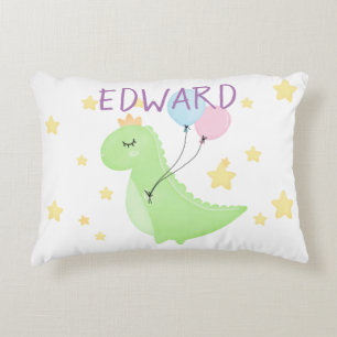 Dinosaur with Balloons Accent Pillow