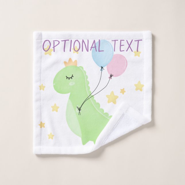 Dinosaur with Balloons  Bath Towel Set (Wash Cloth)