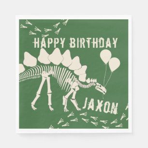 Dinosaur with Balloons Birthday Paper Napkins