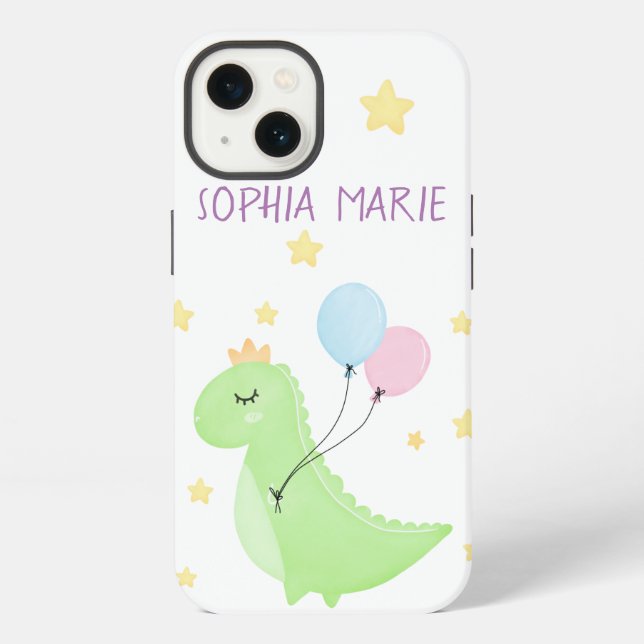 Dinosaur with Balloons  Iphone Case (Back)