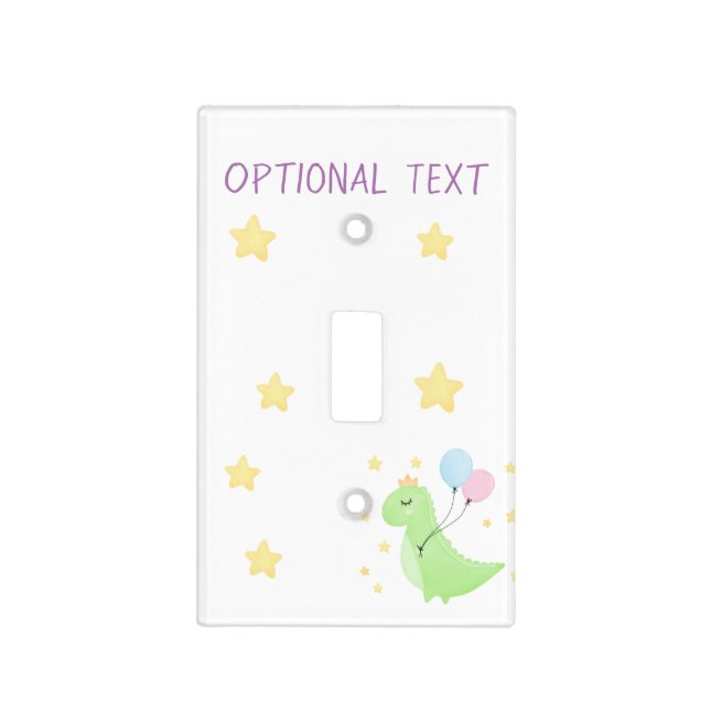 Dinosaur with Balloons Light Switch Cover (Front)