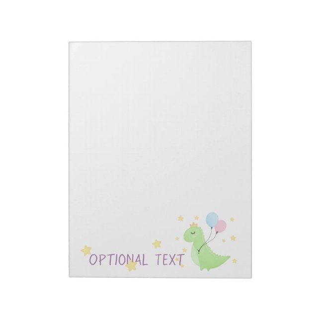 Dinosaur with Balloons  Notepad (Rotated)