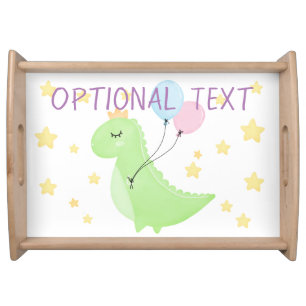 Dinosaur with Balloons Serving Tray