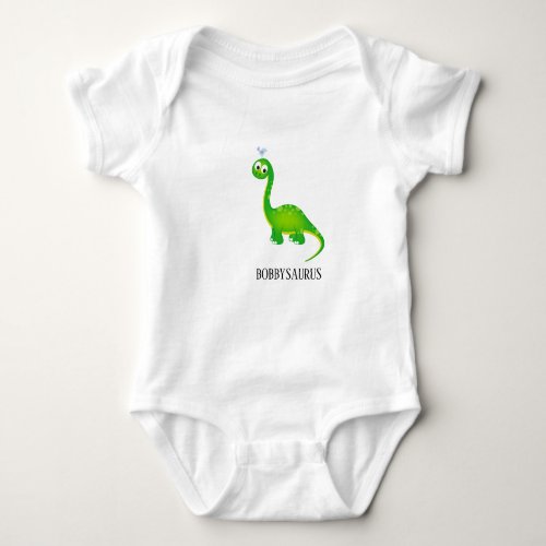 Dinosaur with Birdie and Childs Name Baby Bodysuit
