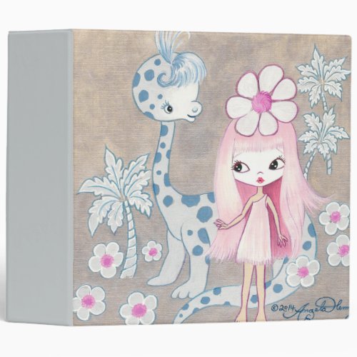 Dinosaur with Cavegirl 3 Ring Binder