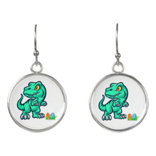 dinosaur with eggs earrings