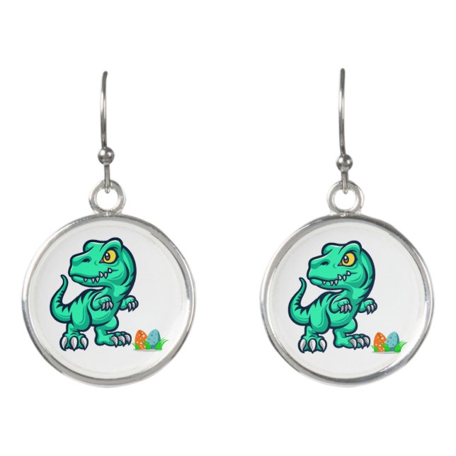 dinosaur with eggs earrings (Front)