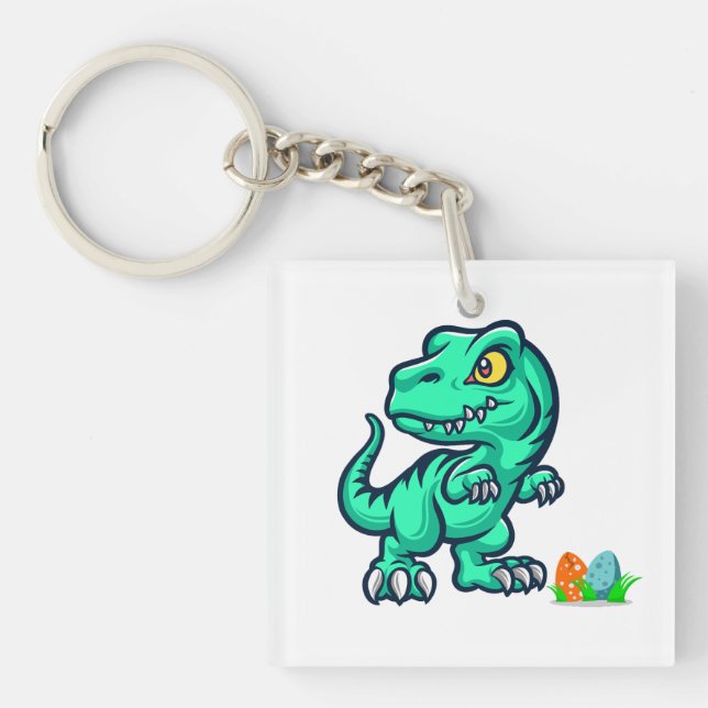 dinosaur with eggs keychain (Front)