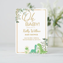 Dinosaur With Eucalyptus Leaves Oh Baby Shower