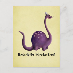 Dinosaur with Mustaches Postcard