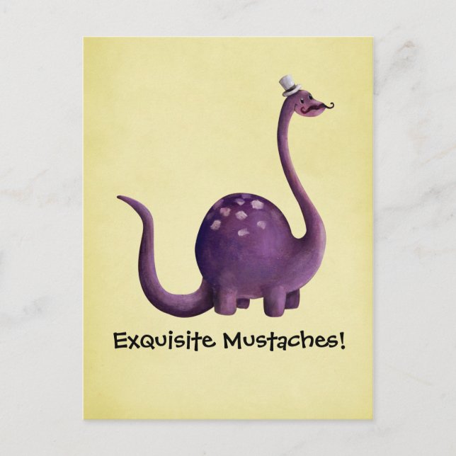 Dinosaur with Mustaches Postcard (Front)