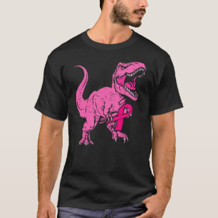 Dinosaur With Pink Ribbon Breast Cancer Shirts Kid