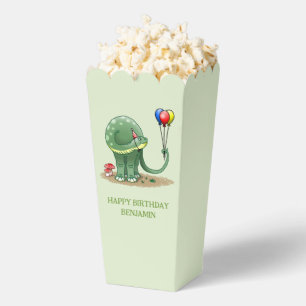 Dinosaur with Three Balloons Popcorn Favor Boxes