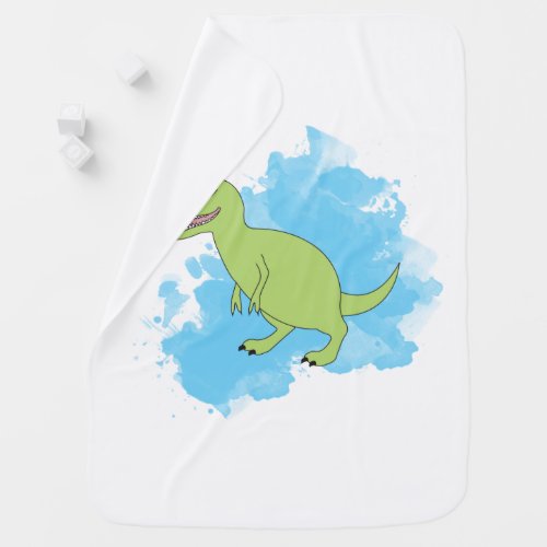 Dinosaur with Watercolor Background Design Baby Blanket