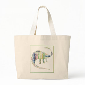 Dinosaur Word Art Large Tote Bag