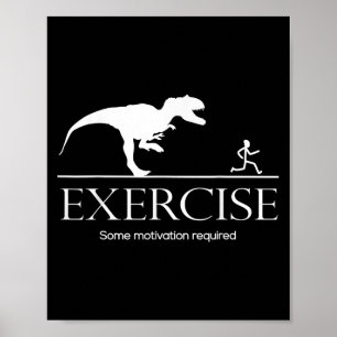 Dinosaur Workout Fun Gifts Store Co. Exercise Moti Poster