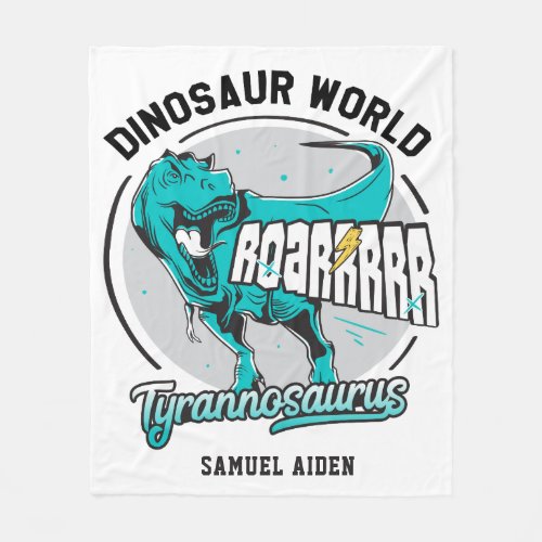 Dinosaur World Tyrannosaurus Personalized Fleece Blanket