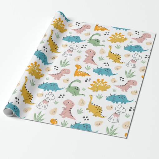 Dinosaur wrapping paper Zazzle