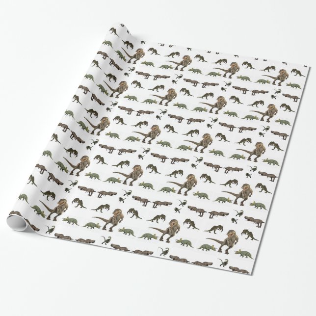 Dinosaur Wrapping Paper (Unrolled)