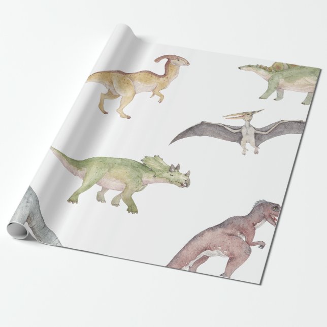 Dinosaur Wrapping Paper (Unrolled)
