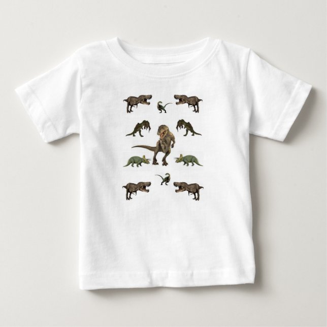 Dinosaur Wrapping Paper Baby T-Shirt (Front)