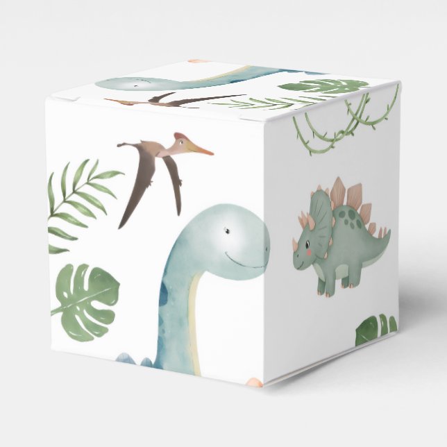 Dinosaur Wrapping Paper Favor Boxes (Front Side)
