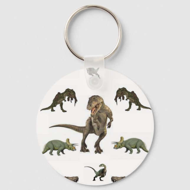 Dinosaur Wrapping Paper Keychain (Front)