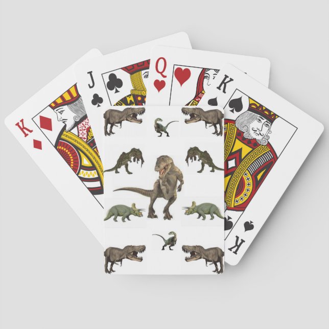 Dinosaur Wrapping Paper Poker Cards (Back)