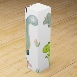 Dinosaur Wrapping Paper Wine Box