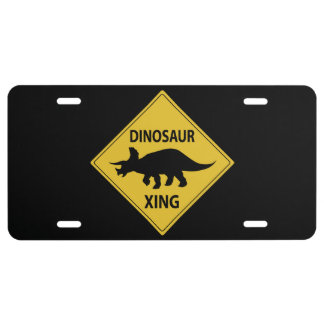 Dinosaur Xing License Plate