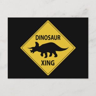 Dinosaur Xing Postcard