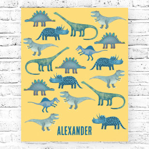 Dinosaur Yellow Personalized Poster