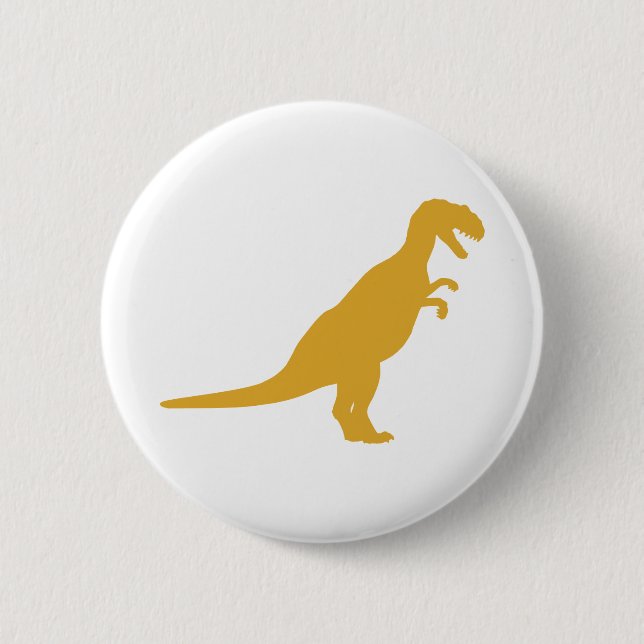 Dinosaur Yellow Pinback Button (Front)