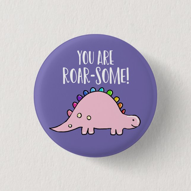 dinosaur you're Rawr friends classmate valentine Button (Front)