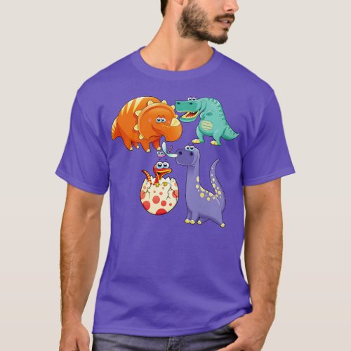 Dinosaures Colored toon T_Shirt