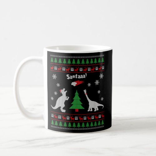 Dinosaurs And Santa Ugly Coffee Mug