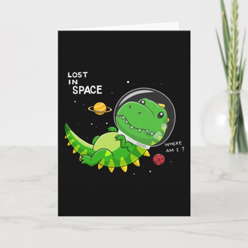Dinosaurs astronaut card