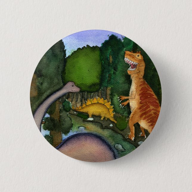 Dinosaurs at Creek Button (Front)