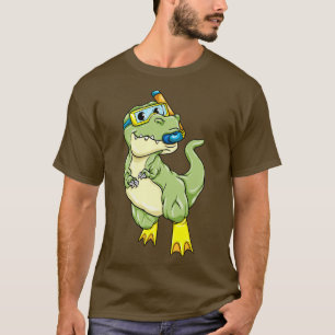 Dinosaurs at Diving with Swimming goggles T-Shirt