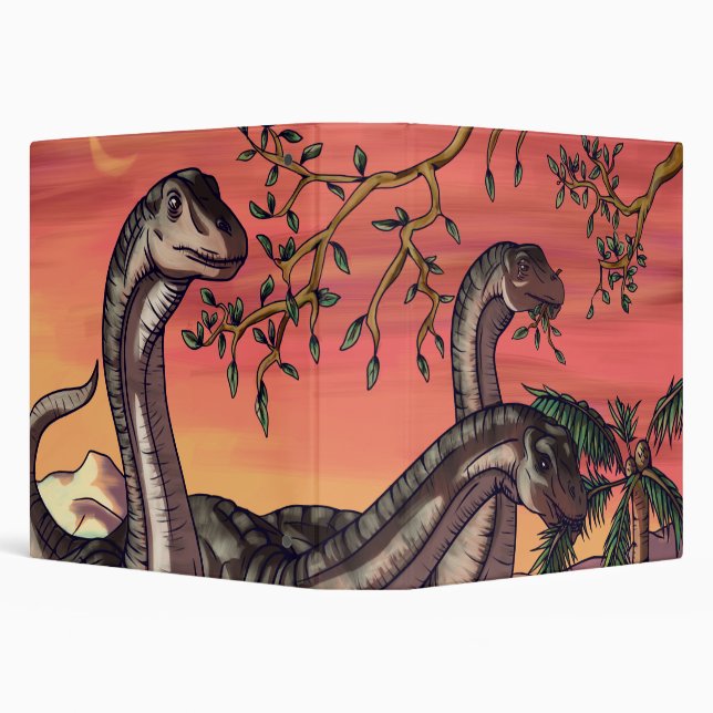 Dinosaurs at Dusk 3 Ring Binder (Background)