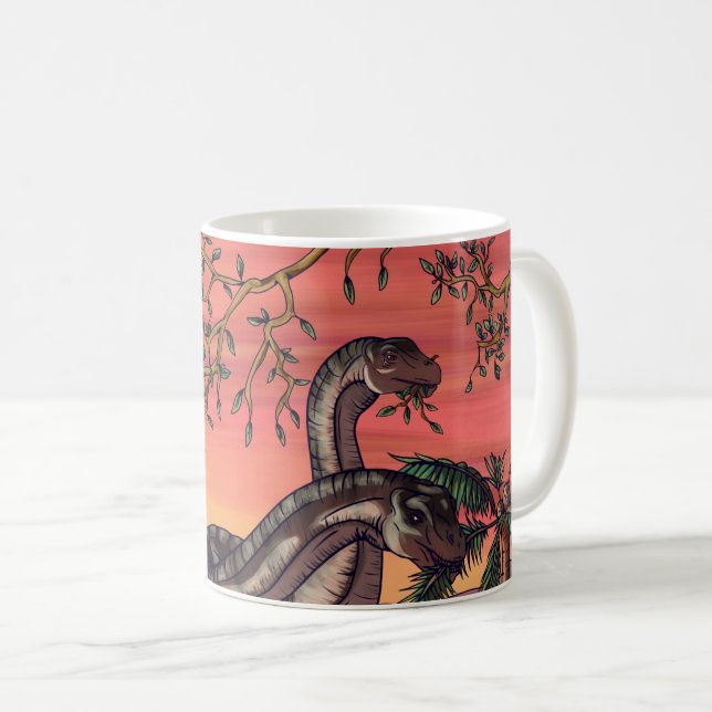 Dinosaurs at Dusk Coffee Mug (Front Right)