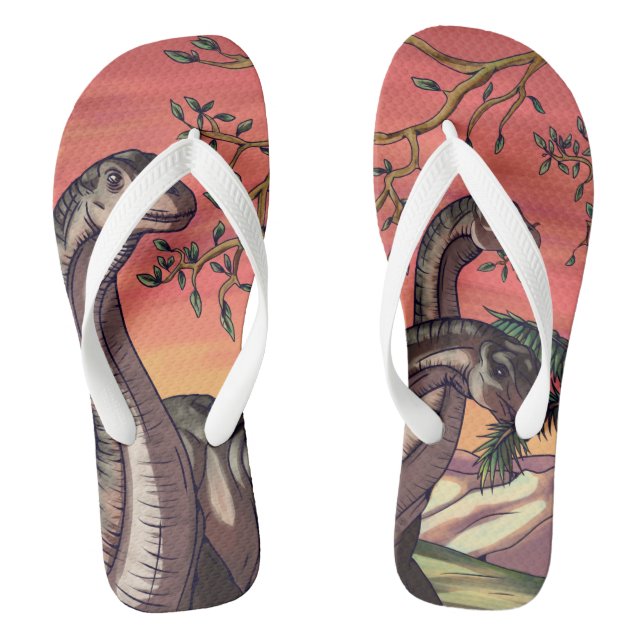 Dinosaurs at Dusk Flip Flops (Footbed)