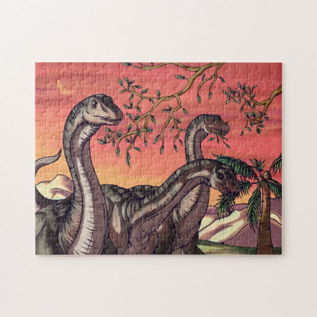 Dinosaurs at Dusk Jigsaw Puzzle (Horizontal)